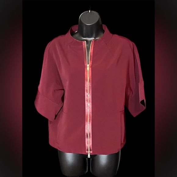 ST. JOHN Zip Up Burgundy Jacket - Picture 1 of 4